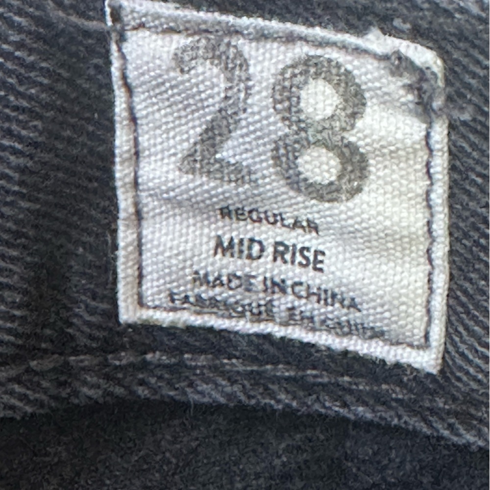 Free People We The Free Black Distressed Jeans Women 28 Raw Hem Cropped Straight - Picture 4 of 9